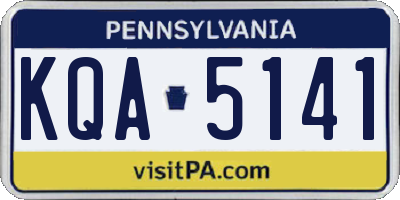 PA license plate KQA5141
