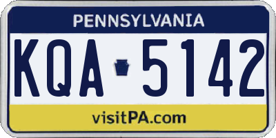 PA license plate KQA5142