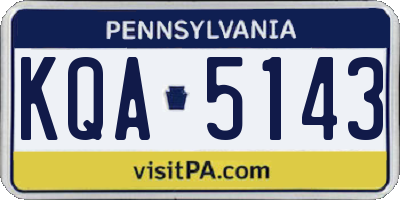PA license plate KQA5143