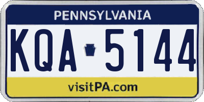PA license plate KQA5144