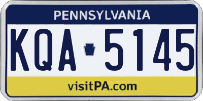 PA license plate KQA5145