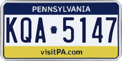 PA license plate KQA5147