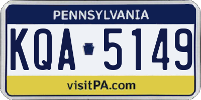 PA license plate KQA5149