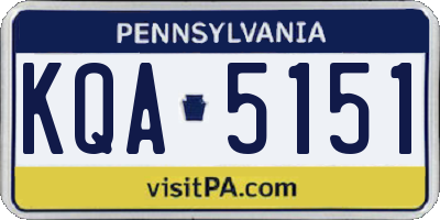 PA license plate KQA5151
