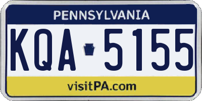 PA license plate KQA5155