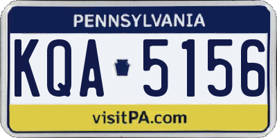 PA license plate KQA5156