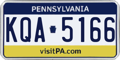 PA license plate KQA5166