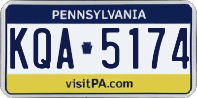 PA license plate KQA5174