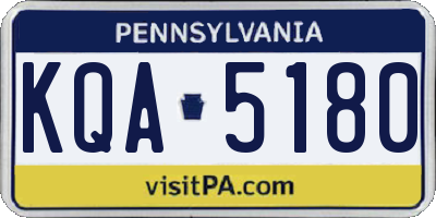 PA license plate KQA5180