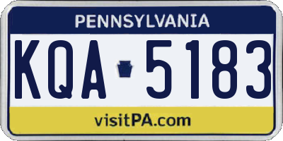 PA license plate KQA5183