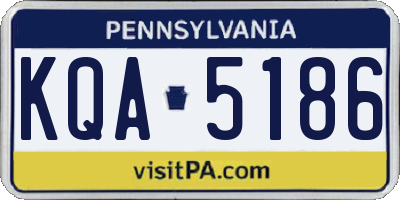 PA license plate KQA5186