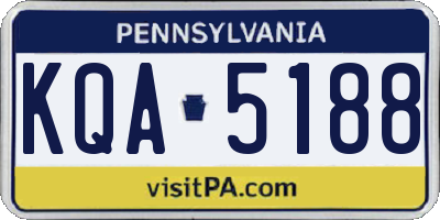 PA license plate KQA5188