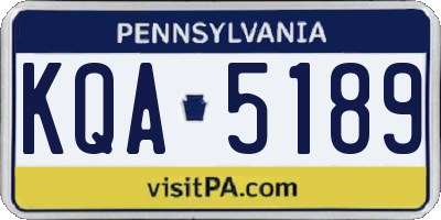 PA license plate KQA5189