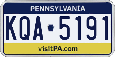 PA license plate KQA5191