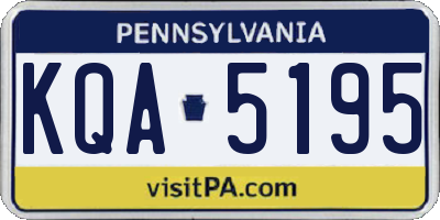 PA license plate KQA5195