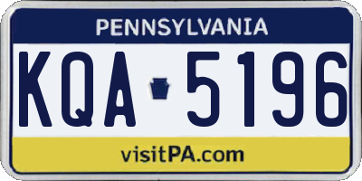 PA license plate KQA5196