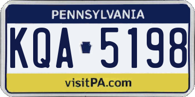 PA license plate KQA5198