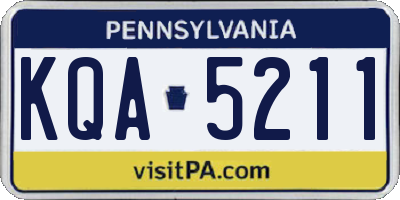 PA license plate KQA5211