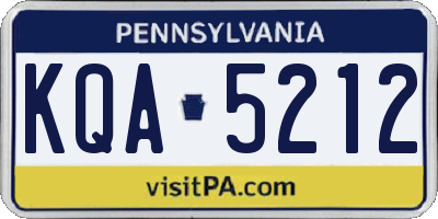 PA license plate KQA5212