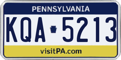 PA license plate KQA5213