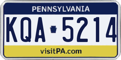 PA license plate KQA5214