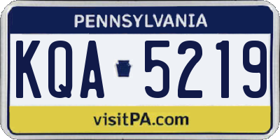 PA license plate KQA5219