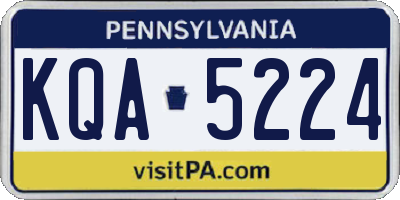 PA license plate KQA5224