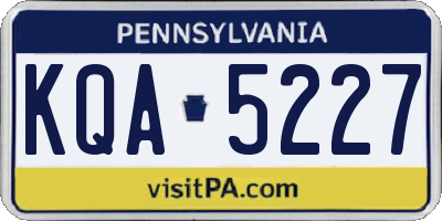 PA license plate KQA5227