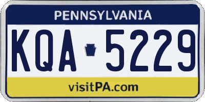 PA license plate KQA5229