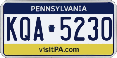 PA license plate KQA5230