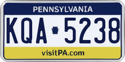 PA license plate KQA5238