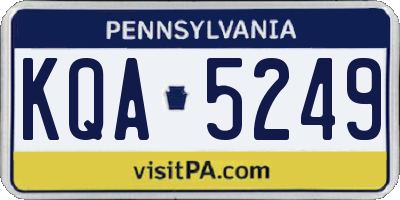 PA license plate KQA5249
