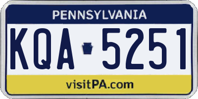 PA license plate KQA5251