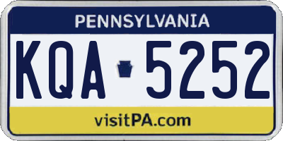 PA license plate KQA5252