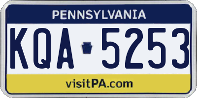 PA license plate KQA5253