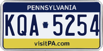 PA license plate KQA5254