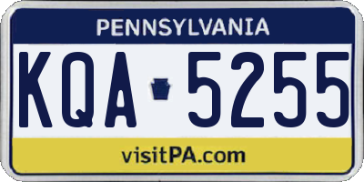 PA license plate KQA5255