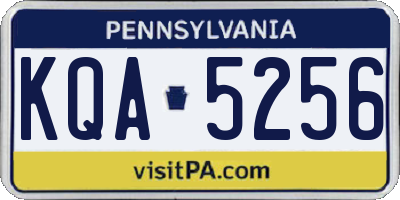 PA license plate KQA5256