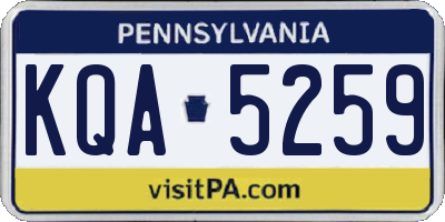 PA license plate KQA5259