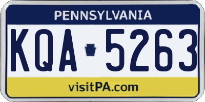 PA license plate KQA5263