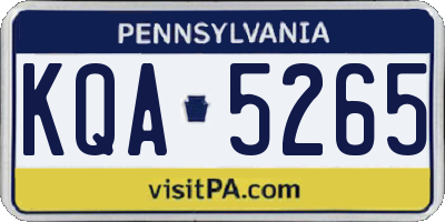 PA license plate KQA5265