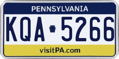 PA license plate KQA5266