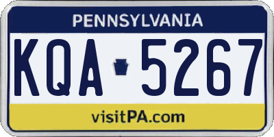 PA license plate KQA5267