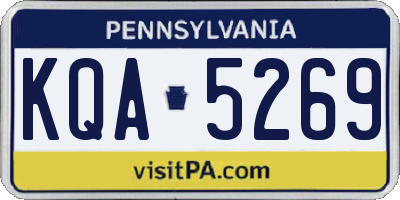 PA license plate KQA5269