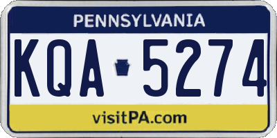 PA license plate KQA5274