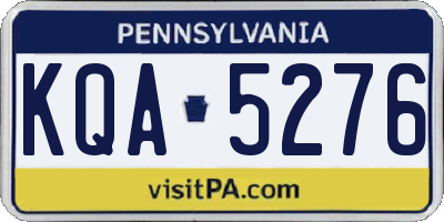 PA license plate KQA5276