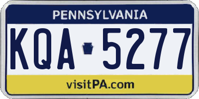 PA license plate KQA5277