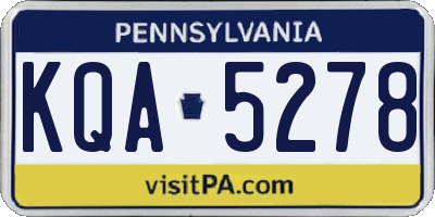 PA license plate KQA5278
