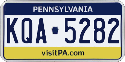 PA license plate KQA5282