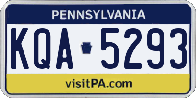 PA license plate KQA5293